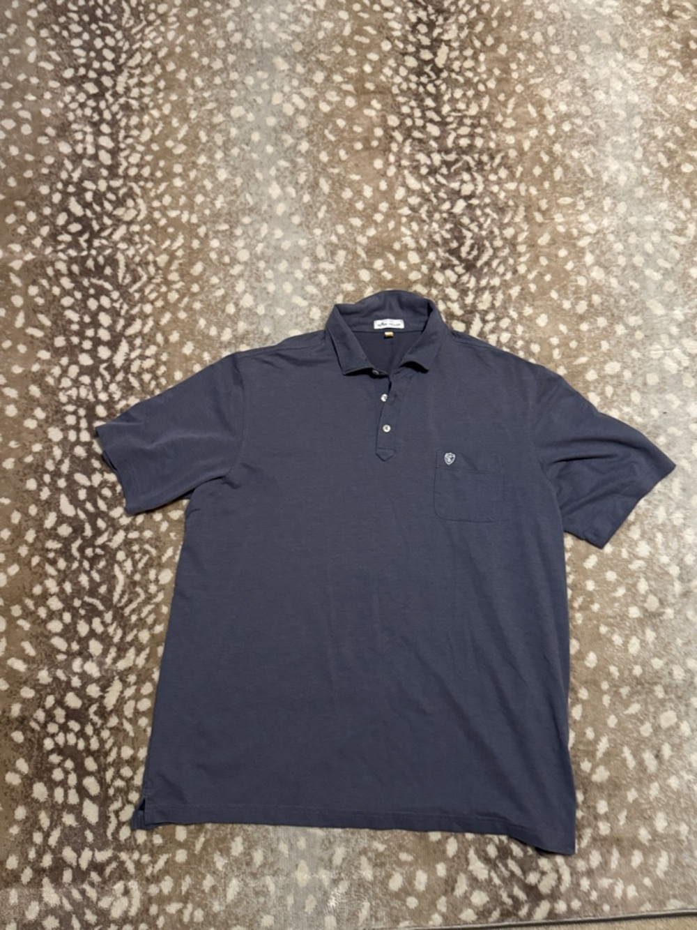 Peter Millar Men's Navy Polo with Chest Pocket